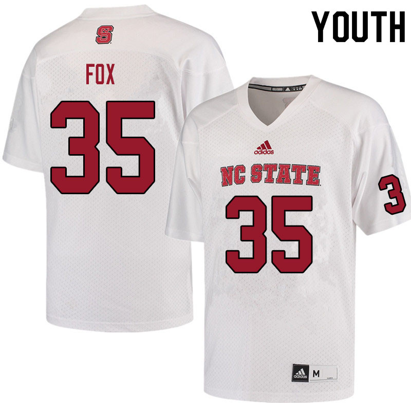 Youth #35 Michael Fox NC State Wolfpack College Football Jerseys Sale-White - Click Image to Close